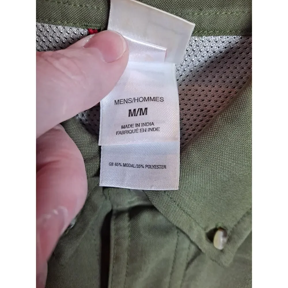 The North Face Men's Khaki Syncline Roll Up Long Sleeve‎ Button Up Shirts Size M